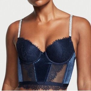 Victoria's Secret Midnight Blue Lace Bustier